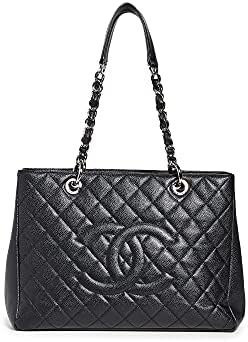 CHANEL Women's Pre-Loved Grand Shopping Tote, Caviar