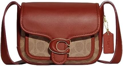 COACH Coated Canvas Signature Tabby Messenger 19, Tan Rust