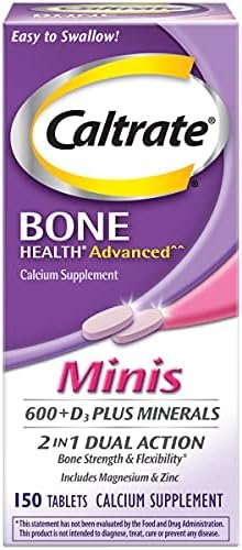 Caltrate Minis 600 Plus D3 Plus Minerals Calcium and Vitamin D Supplement Tablets, Bone Health and Mineral Supplement for Adults - 150 Count