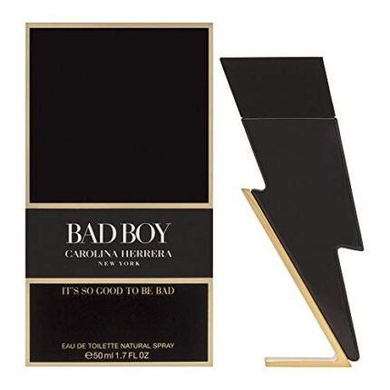 Carolina Herrera Bad Boy Fragrance For Men - Seductive, Masculine Scent - Features Oriental And Spicy Accords - Ideal For Evening Wear - Alluring Notes Of Black And White Pepper - Edt Spray - 1.7 Oz