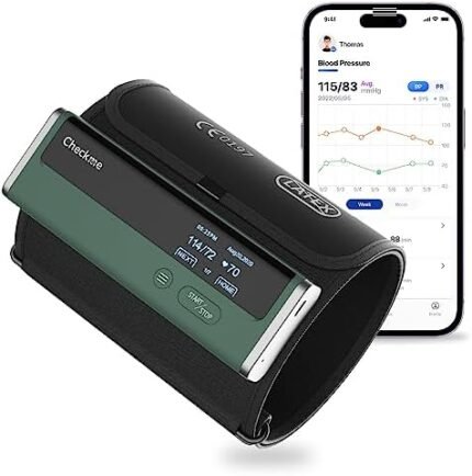 Checkme Blood Pressure Monitor for Home Use - Upper Arm Cuff, Bluetooth BP Machine, Accurate Readings in 30 sec, App Enabled for iOS & Android, Stores 50 BP Readings, FSA/HSA Eligible, BP2A Green