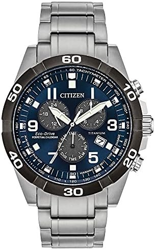 Citizen Men's Eco-Drive Sport Casual Brycen Chronograph Watch, Super Titanium™, Perpetual Calendar, Tachymeter 12/24 Hour Time, Alarm, Date