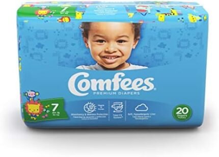 Comfees CMF-7 Premium Baby Diapers, Tab Closure, Size 7, 80 per case