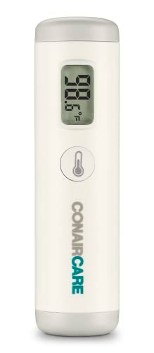 Conair Digital Thermometer for Adults and Kids, Forehead Thermometer, Compact, No Contact Infared Thermomter with Fever Alert and Memory Function