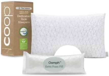 Coop Home Goods The Original Cut-Out Adjustable Pillow, Queen Size Bed Pillows for Neck & Head Support, Memory Foam Pillows - Medium Firm for Side Sleeper, CertiPUR-US/GREENGUARD Gold