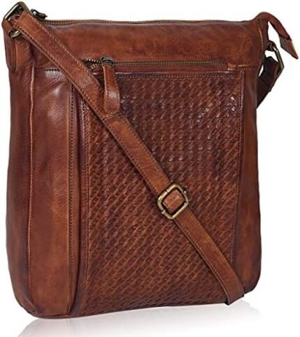 Crossbody Bags for Women-Vintage Leather Multi Pocket Shoulder Sling Womens Purses and Handbags