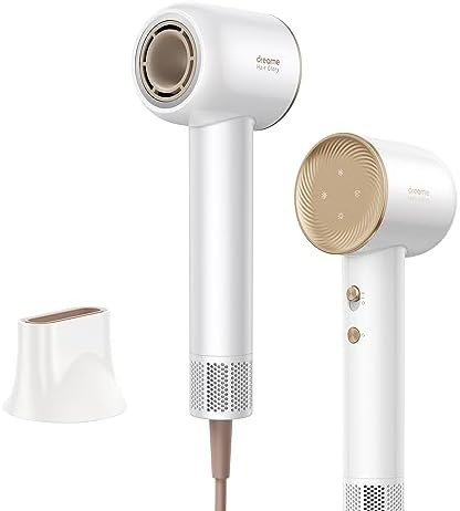 Dreame Glory Hair Dryer, Fast Drying, Negative Ionic Blow Dryer, 110,000 RPM Motor High-Speed, Lightweight, Low Noise Hairdryer for Travel, Constant Temperature Hair Care Without Damaging Hair(White)