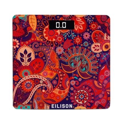 Eilison Indian Art Advance Digital Body Weight Scale, Precision Step-on Bathroom Scale,Accurate & Large LED Display,Weight Verification,Auto-calibrated,Thick Tempered Glass - 397 lb Christmas Gift