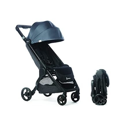 Ergobaby Metro+ Compact Baby Stroller, Lightweight Umbrella Stroller Folds Down for Overhead Airplane Storage (Carries up to 50 lbs), Car Seat Compatible, Slate Grey