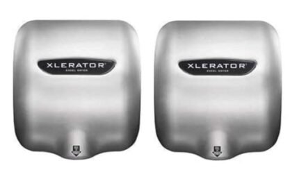 Excel Dryer XLERATOR XL-SB 1.1N High Speed Commercial Hand Dryer, Brushed Stainless Cover, Automatic Sensor, Surface Mounted, Noise Reduction Nozzle, LEED Credits 12.2 Amps 110/120V (2 Pack)