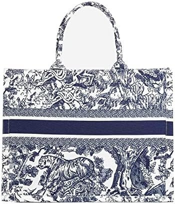 Fashion luxury tote bag cotton linen one shoulder handbag large capacity jacquard embroidery retro exquisite graffiti