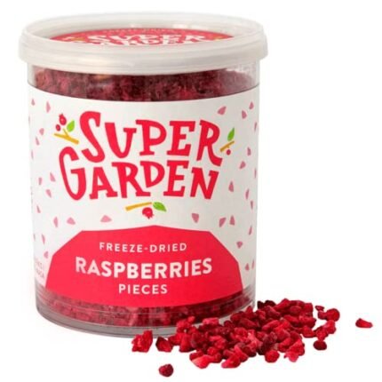 Freeze Dried Raspberry Pieces - Freeze Dried Raspberries - Raspberries Baking Chips - Freeze Dried Fruit - Dried Raspberries No Sugar Added Gluten free Non GMO vegan (1.31 oz) by Super Garden