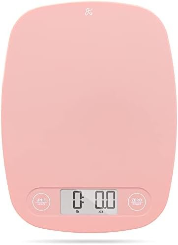 Greater Goods Blush Pink Food Scale - Digital Display Shows Weight in Grams, Ounces, Milliliters, and Pounds | Perfect for Meal Prep, Cooking, and Baking | A Kitchen Necessity Designed in St. Louis