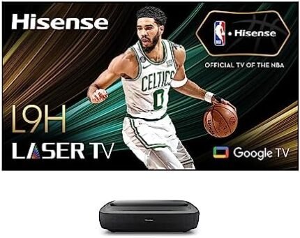 Hisense 120L9H Laser TV Trichroma Ultra Short Throw Projector with 120" ALR Cinema Screen, 4K UHD, 3000 ANSI Lumens, Dolby Vision & Atmos, HDR10, Google TV, Netflix