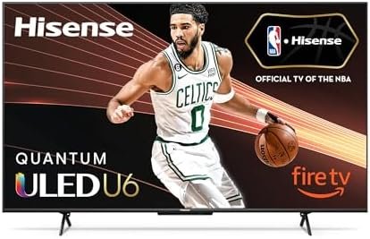 Hisense 65-Inch Class U6HF Series ULED 4K UHD Smart Fire TV (65U6HF, 2023 Model) - QLED, 600-Nit Dolby Vision, Game Mode Plus VRR, HDR 10+, 240 Motion Rate, MEMC, Voice Remote, Compatible with Alexa