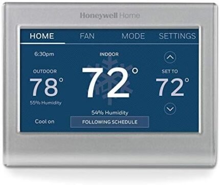 Honeywell Home RTH9585WF Wi-Fi Smart Color Thermostat, 7 Day Programmable, Touch Screen, Energy Star, Alexa Ready, C-Wire Required, Not Compatible with Line Volt Heating Gray