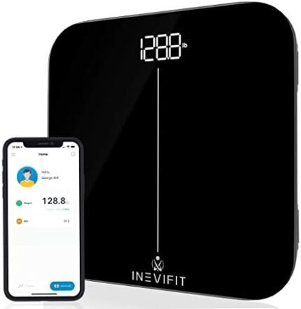 INEVIFIT Smart Premium Bathroom Scale, Highly Accurate Bluetooth Digital Bathroom Body Weight Scale, Precisely Measures Weight & BMI for Unlimited Users