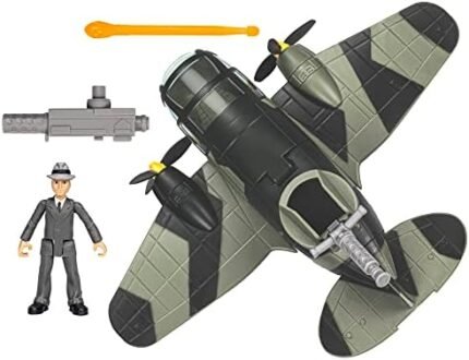 Indiana Jones Worlds of Adventure Doctor Jürgen Voller with Plane Action Figure Set, 2.5-inch, Action Figures for Kids Ages 4 and Up