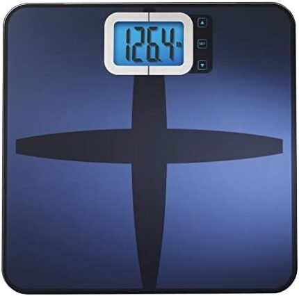 InstaTrack Digital Fat/BMI Bathroom Scale with High Precision Sensors – Large Display Accurately Measures Body Water, Muscle Mass, and Calorie Estimator, Blue