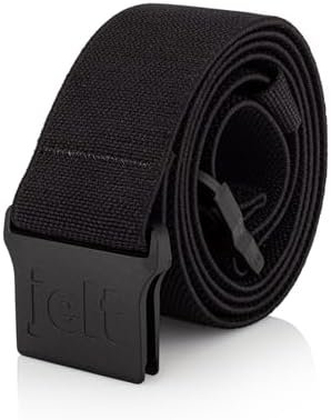 Jelt Venture Adjustable Elastic Stretch Belt Non-Slip for Men or Women Black