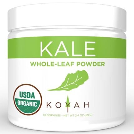 KOYAH - Organic USA Grown Kale Powder (Equivalent to 30 Cups Fresh): Freeze-Dried, Whole-Leaf Powder