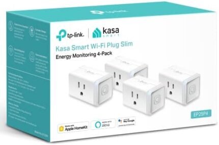 Kasa Smart Plug Mini 15A, Apple HomeKit Supported, Smart Outlet Works with Siri, Alexa & Google Home, UL Certified, App Control, Scheduling, Timer, 2.4G WiFi Only, (Pack of 4) (EP25P4), White