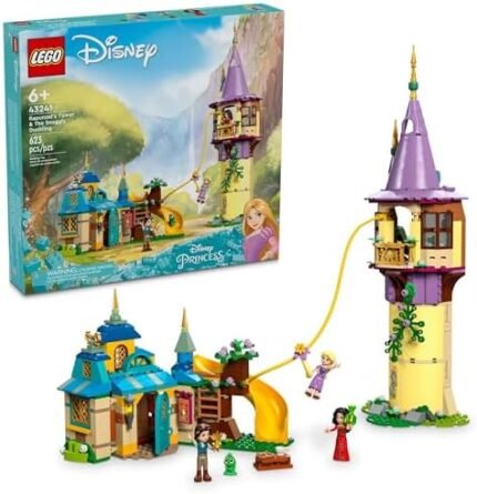 LEGO Disney Princess Rapunzel’s Tower & The Snuggly Duckling Tangled Building Toy with Flynn Rider and Mother Gothel Mini-Dolls, Disney Princess Toy, Fun Gift for Girls and Boys Ages 6 Plus, 43241