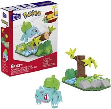 MEGA Pokémon Action Figure Building Toys Set For Kids, Bulbasaur'S Forest Fun With 82 Pieces, 1 Poseable Character, Age 9+ Years Gift Idea