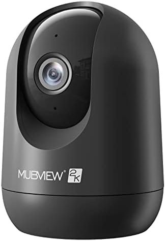 MUBVIEW Cameras for Home Security, Indoor Security Camera, 2.4G WiFi Wired Camera Ideal for Dog/Elder/Baby, Motion Tracking, Two-Way Audio, Pan Tilt, 24/7, 2K Night Vision