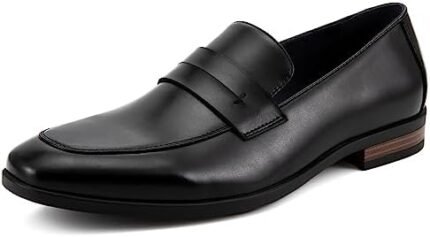 Men's Leather Formal Penny Loafers Classic Slip-On Dress Shoes