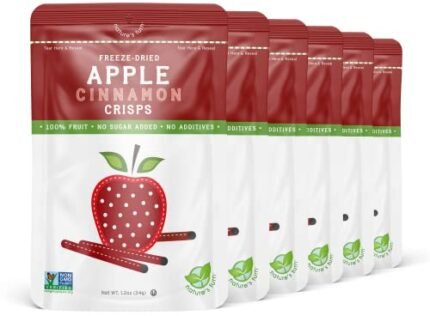 Nature's Turn Freeze-Dried Fruit Snacks, Apple Cinnamon Crisps, Pack of 6 (1.2 oz Each)