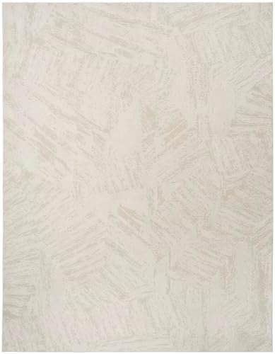 Nourison Desire Abstract Ivory 9' x 12' Area Rug, Easy-Cleaning, Non Shedding, Bed Room, Living Room, Dining Room, Kitchen (9x12)