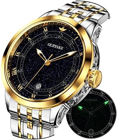 OUPINKE Men Watches Automatic Luxury Mechanical 5ATM Waterproof Luminous with Sapphire and Tungsten Steel Wrist Watch