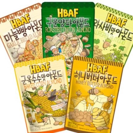 [Official Gilim HBAF] 5 Flavors Almonds Roasted Onion 190g, Honey Butter 190g, Garlic Bread 190g, Baked Corn 190g, Wasabi 190g, Supreme Korean Almond, Nutritious Snack Gift Party Pack