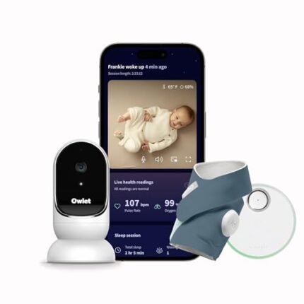 Owlet® Dream Duo Smart Baby Monitor: FDA-Cleared Dream Sock® plus Owlet Cam - Tracks & Notifies for Pulse Rate & Oxygen while viewing Baby in 1080p HD WiFi Video - Bedtime Blue