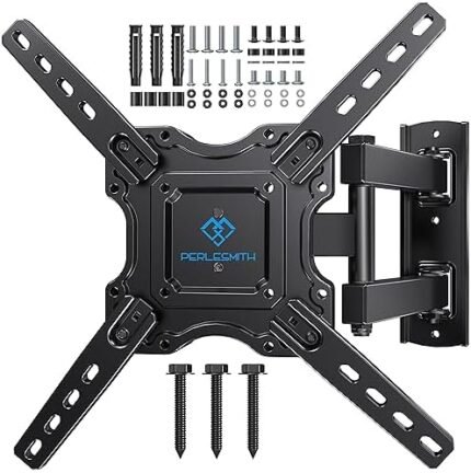 PERLESMITH UL Listed Full Motion TV Wall Mount for Most 26-60 inch Flat Curved OLED 4K TVs up to 77lbs, Wall Mount TV Bracket with Swivel & Extension Arm, Tilt, Leveling, Max VESA 400x400mm, PSMFK12