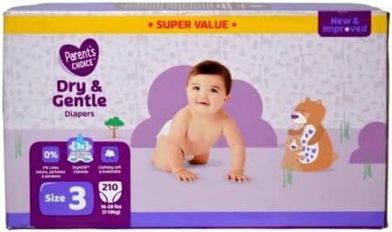 Parent's Choice Diapers, Dry & Gentle Diapers Size 3 (16-28 lbs) - Super Value 210 Count