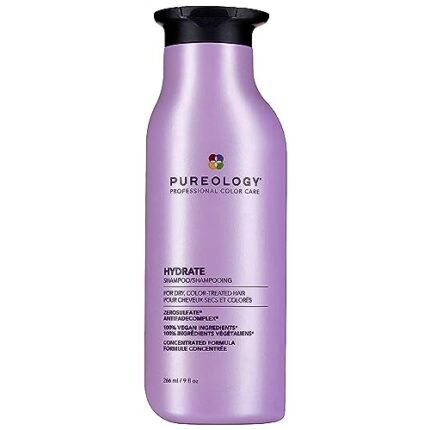 Pureology Hydrate Moisturizing Shampoo | Softens and Deeply Hydrates Dry Hair | For Medium to Thick Color Treated Hair | Sulfate-Free | Vegan