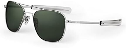 Randolph USA | Bright Chrome Classic Aviator Sunglasses for Men or Women 100% UV