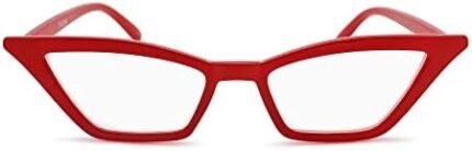 Red Funky Cat Eye Reading Glasses for Women to Look Stylish, Fashionable with High Vision - Comfortable for All Face Shape Womens Reading Glasses - Solid & Sturdy Readers - Reading Glasses 1.25