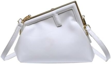 RomanticDesign Women Trendy Evening Handbag PU Leather Crossbody Bag Shoulder Bag with Metal Clasp Closure