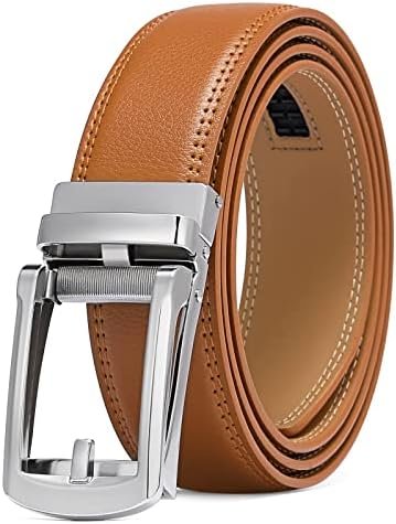 SENDEFN Men's Leather Dress Casual Belt 1 3/8" Automatic Adjustable Click Buckle Belts with Gift Box