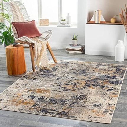 SURYA Jefferson Modern Abstract Printed Area Rug,5'3" x 7',Grey