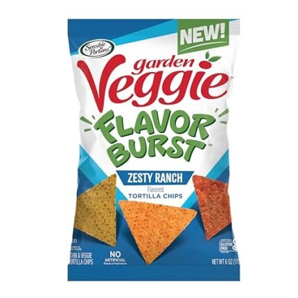 Sensible Portions Garden Veggie Flavor Burst Tortilla Chips, Ranch, 6 Oz