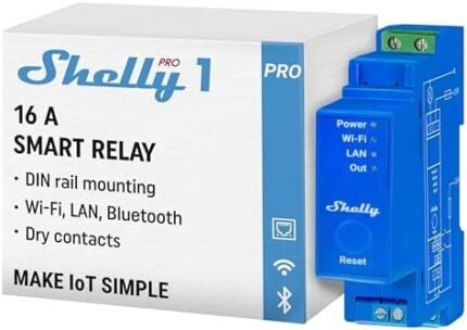 Shelly Pro 1 | WiFi & Bluetoooth 1 Channel Smart Relay Switch | Home Automation | Compatible with Alexa & Google Home | iOS Android App | No Hub Required | Remote Control | Timer Schedule Dry Contacts