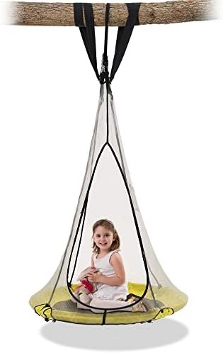 SkyBound 39 Inch Tree Swing Saucer Swing - 700LB Weight Capacity - Outdoor Swing with Hanging Straps - Waterproof Tree Swings for Kids - Tire Swings for Trees - Durable Flying Swing Seat for Children