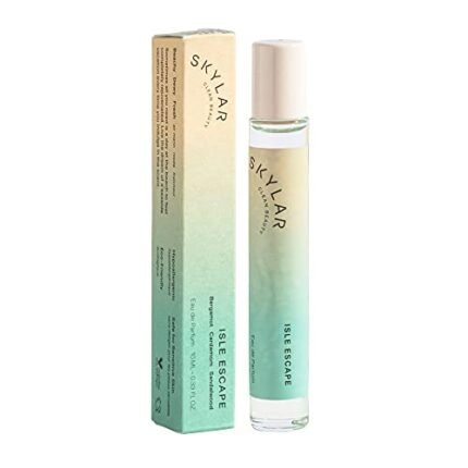 Skylar Isle Escape Eau de Perfume - Hypoallergenic & Clean Perfume for Women & Men, Vegan & Safe for Sensitive Skin - Fresh Perfume with Notes of Bergamot, Cardamom & Sandalwood - (10mL /0.33 Fl oz)