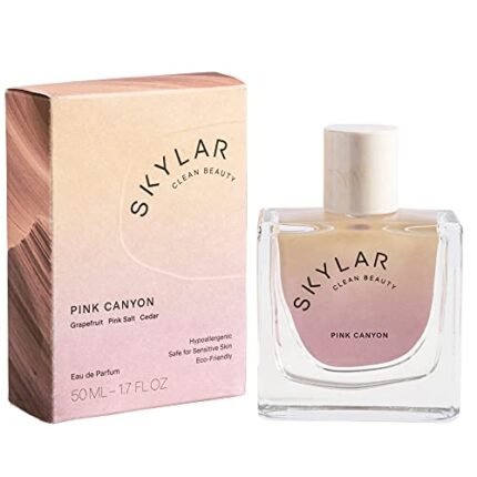 Skylar Pink Canyon Eau de Perfume - Hypoallergenic Perfume for Women & Men, Vegan & Safe for Sensitive Skin - Woody Citrus Perfume with Notes of Grapefruit, Pink Salt & Cedar - 1.70 Fl Oz (Pack of 1)