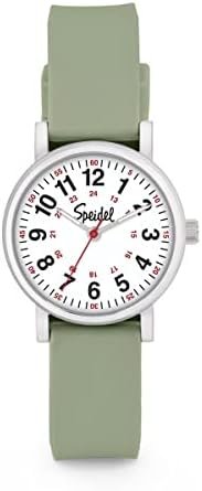 Speidel Petite Scrub Watch™ for Nurse, Doctors, Medical Professionals and Students – Men, Women, Unisex, Easy Read Dial, Military Time with Second Hand, Silicone Band, Water Resistant