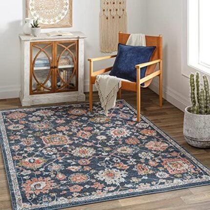 Surya Davaro Traditional Medallion Area Rug,6'7" x 9',Navy (DAV2330-679)